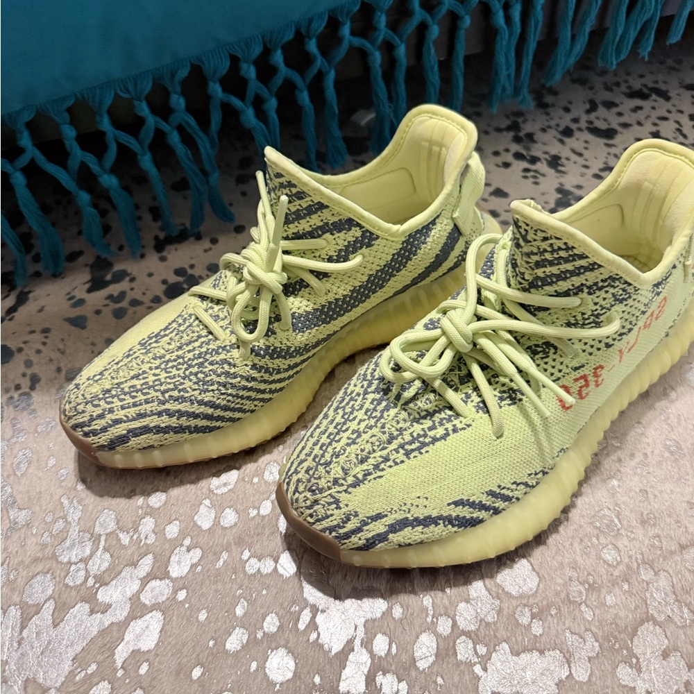 adidas Yeezy Boost 350 V2 Yellow and Gray Athletic Shoes